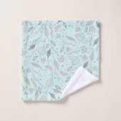 Bleu moderne et botanique de l'époque (Gant de toilette)