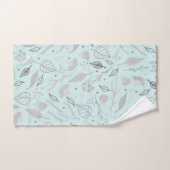 Bleu moderne et botanique de l'époque (Serviette à main)