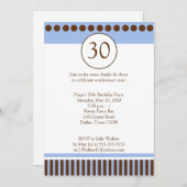 Bleu moderne et Brown 5x7 Invitation d'anniversair (Devant / Derrière)