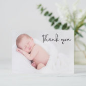 Bleu moderne Photo bébé garçon douche Merci (Debout devant)