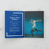Bleu Moderne Photo Graduation Invitation (Intérieur)