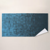 Bleu, moderne, rétro, cool, motif à points tendanc (Serviette de bain)