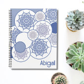 Bleu moderne tendance, Motif Mandala blanc Boho Ze