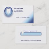 Bleu molaire dentaire de carte de visite de (Devant / Derrière)