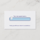 Bleu molaire dentaire de carte de visite de (Dos)