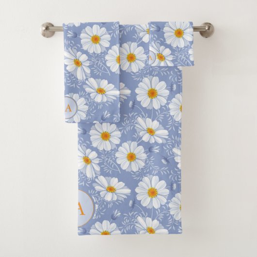 Bleu monogramme, Fleur orange sur Arrière - plan b (En situation)