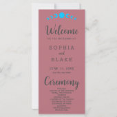 Bleu Moon Phases Rose Gold Wedding Programme (Devant)