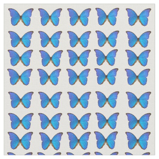 Bleu Morpho Papillon tissu de coton (Fermer)