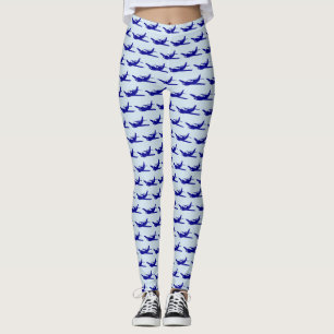 Bleu motif d'avion leggings