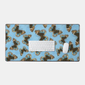 Bleu motif papillon Pansy (Clavier et souris)