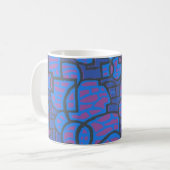 Bleu, Mug de café magenta Abstrait (Devant gauche)