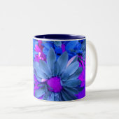 Bleu N Marguerite pourpre Mug (Devant droit)