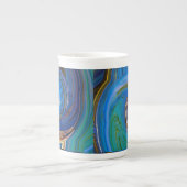 Bleu N Vert Abstrait Peacock Os Chine Mug (Devant)
