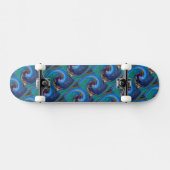 Bleu N Vert Carrelage Abstrait Peacock Skateboard (Horz)