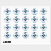 Bleu Nautique Ancre Baby shower Favoriser Stickers (Feuille)