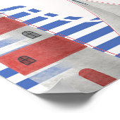 Bleu nautique C'est un garçon Baby shower Affiche  (Coin)