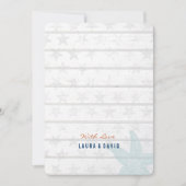 Bleu nautique Faire-part de mariage de sable de pl (Devant)