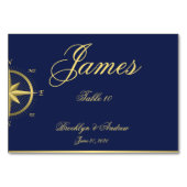 Bleu Nautique Mariage Cartes de Place Cartes de Ta (Dos)
