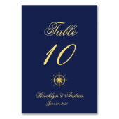 Bleu Nautique Mariage Cartes de Place Cartes de Ta (Dos)