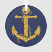 Bleu Nautique ornement de Noël Cercle Ancre (dos)