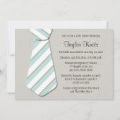 Bleu Necktie Little Man Baby Shower Invitations (Devant)