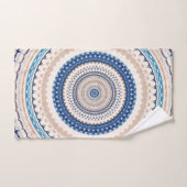  Bleu Neutre Boho Mandala  (Serviette à main)