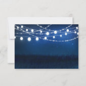 Bleu Night & Argent String Lumières Carte de remer (Dos)
