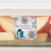 Bleu Noël Cadeau de vacances Étiquettes de cuisine (Apposé)