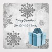 Bleu Noël Cadeau de vacances Étiquettes de cuisine (Design 2)