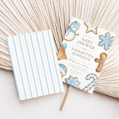 Bleu Noël Cookie Baby shower Invitation
