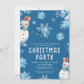 Bleu Noël Fête Invitation (Devant)