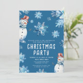 Bleu Noël Fête Invitation (Debout devant)