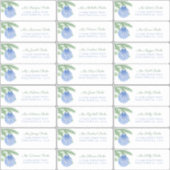 Bleu Noël Ornament Étiquette de adresse invité (Devant)