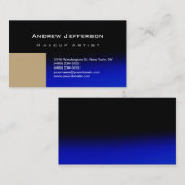 Bleu Noir Beige Artiste professionnel Carte de vis (Devant / Derrière)