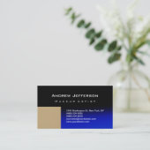 Bleu Noir Beige Artiste professionnel Carte de vis (Debout devant)