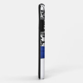 Bleu, noir, blanc Damas iPhone 5 Coque (Dos/Droite)