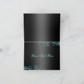 Bleu/noir Damas et Carte de remerciements de fond (Intérieur)