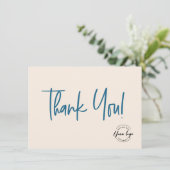 Bleu noir Entreprise Logo Merci social (Debout devant)