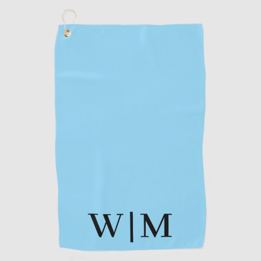 Bleu noir et bébé Serviette de golf personnalisée (Devant)