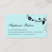 Bleu noir et blanc 3 de carte de visite floral (Dos)