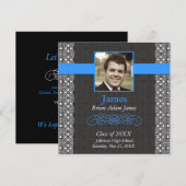 Bleu noir et vrai élégant - invitations (Devant / Derrière)