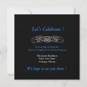 Bleu noir et vrai élégant - invitations (Dos)