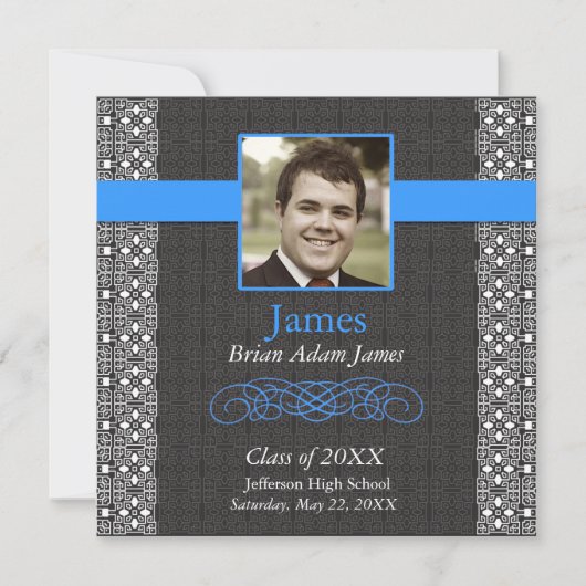 Bleu noir et vrai élégant - invitations (Devant)