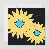 Bleu noir jaune Faire-part de mariage (Dos)