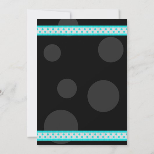Bleu noir Polka Dot Bat mitzvah Invitation (Dos)