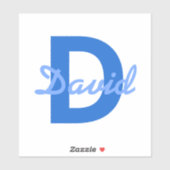 Bleu Nom & Sticker Monogramme (Feuille)