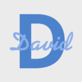 Bleu Nom & Sticker Monogramme (Devant)