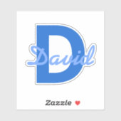 Bleu Nom & Sticker Monogramme (Feuille)