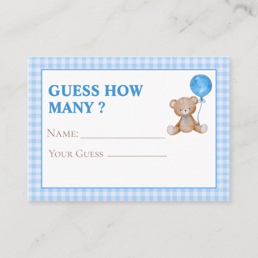 Bleu nous pouvons attendre Guess Combien de carte  (Devant)