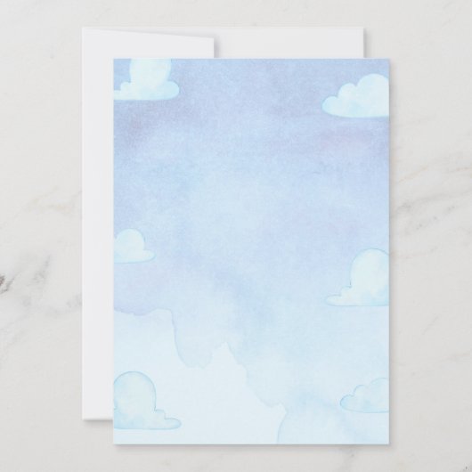 Bleu nuit Ciel bébé Ours Douche Invitation (Dos)